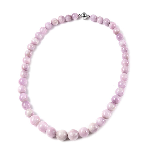 Kunzit Halskette ca. 50 cm lange mit Magnetschloss 925 Silber rhodiniert 528.68 ct