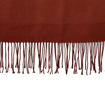Eleganter Schal mit Fransen, 65x180cm, Terrakotta