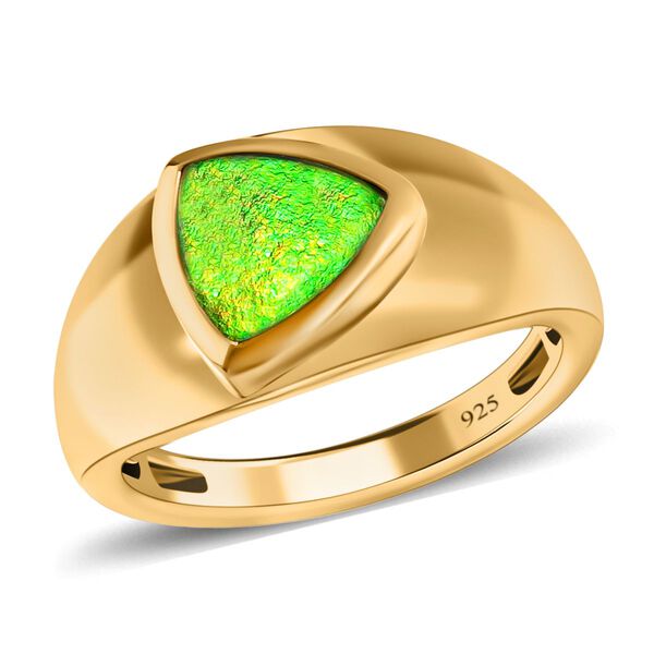 Ammolit-Ring, 925 Silber Gelbgold Vermeil  ca. 1,32 ct image number 4