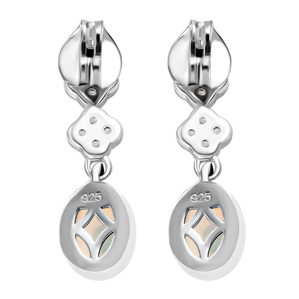 Nat&uuml;rliche, &auml;thiopische Opal und Zirkon-Ohrh&auml;nger in Silber image number 5