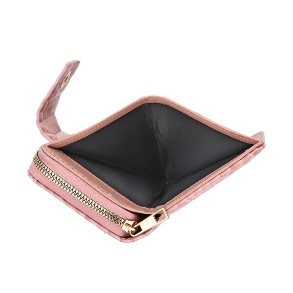 Elegante Geldbörse mit Krokoprägung, RFID-Schutz, 14,5×9,5cm, Rosa image number 6