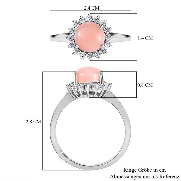 AA rosa Opal und Zirkon Ring - 2,26 ct. image number 7
