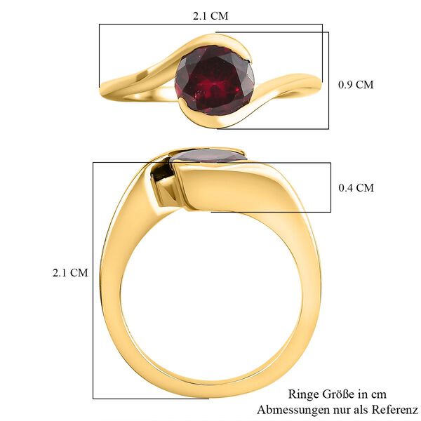Rhodolith Granat-Ring, 925 Silber vergoldet  ca. 1,53 ct image number 7