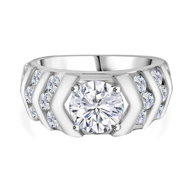 LUSTRO STELLA -Weißer Zirkonia Ring 925 Silber rhodiniert (Größe 16.00)