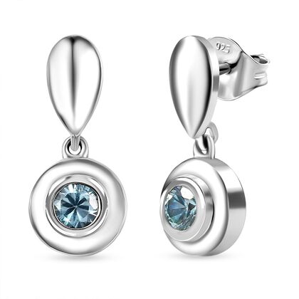 D'Joy Blauer Zirkon Ohrringe 925 Silber rhodiniert ca. 0.68 ct