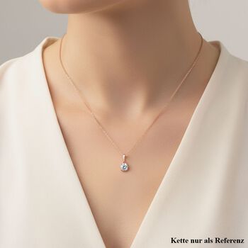 Moissanit Anh&auml;nger, 925 Silber 750 Ros&eacute;gold Vermeil - 0,46 ct.