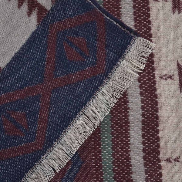 Gewebter Schal mit Fransen, Dunkelrot image number 3