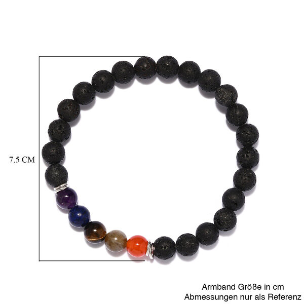 Mehrfarbig Edelsteine Armband 19 cm Lange 925 Silber rhodiniert ca. 88,21 ct image number 4