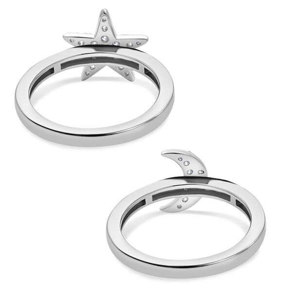 2er-Set - Moissanit Ringe - 0,40 ct. image number 5