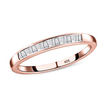 Wei&szlig;er Diamant-Ring, 925 Silber ros&eacute;vergoldet, ca. 0,25 ct