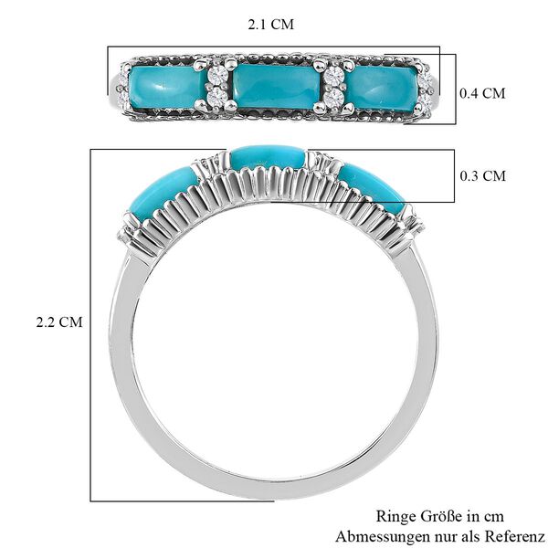 Amerikanischer Sleeping Beauty T&uuml;rkis und Zirkon-Ring - 0,79 ct. image number 7