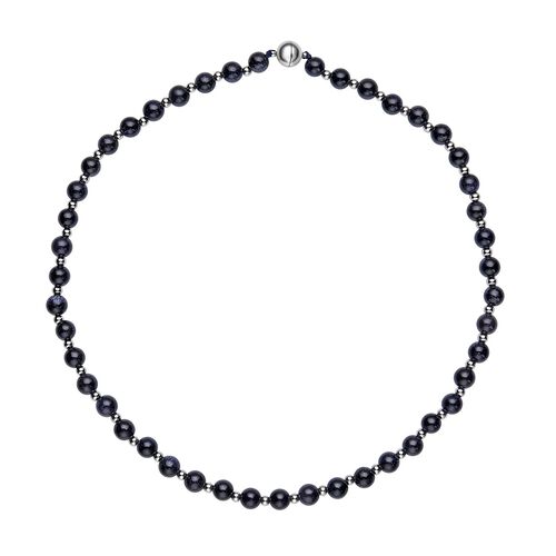 Blaue Sandstein Halskette, ca. 50 cm, Edelstahl ca. 162,50 ct image number 0
