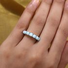 Larimar 7 Stein Ring  925 Silber Platin-Überzug image number 2