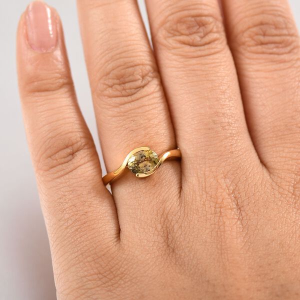 AA Nat&uuml;rlicher goldener Tansanit Ring - 1 ct. image number 3