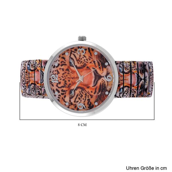 STRADA - Japanisches Uhrwerk, Flexible Uhr, Leopard image number 7