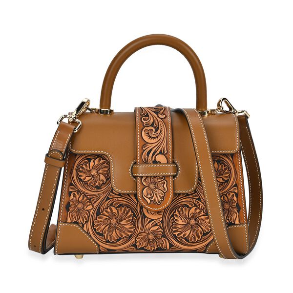 Grand Pelle  - Echtleder Handtasche, braun image number 0