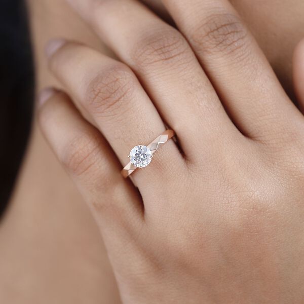 Moissanit Ring, 925 Silber mit Ros&eacute;gold Vermeil - 0,92 ct. image number 3