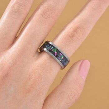 Abalone Muschel Ring Reines Wolframcarbid (Gr&ouml;&szlig;e 16.25)