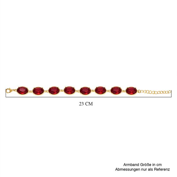 Roter Kristall Schmuckset Reines Messing image number 4