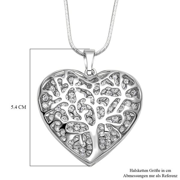 Wei&szlig;er Kristall-Herz-Anh&auml;nger mit Kette - 1,50 ct. image number 5