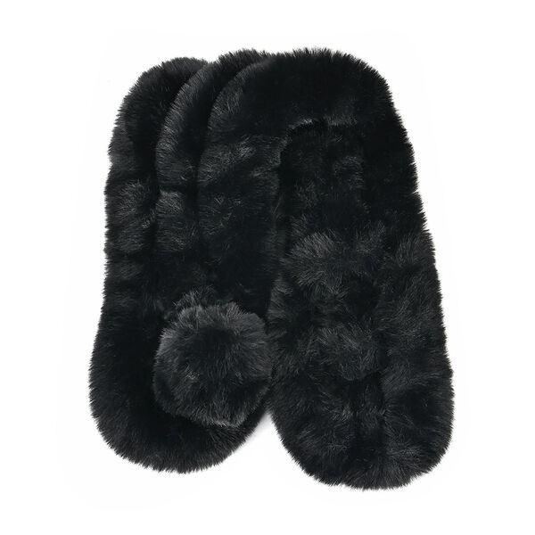 Damen Schal aus Kunstfell, Schwarz image number 2