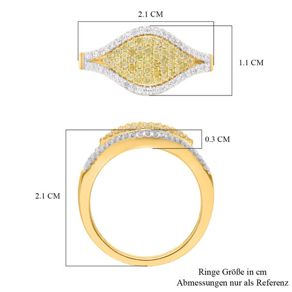Nat&uuml;rlicher, gelber und wei&szlig;er Diamant-Ring - 0,50 ct. image number 6