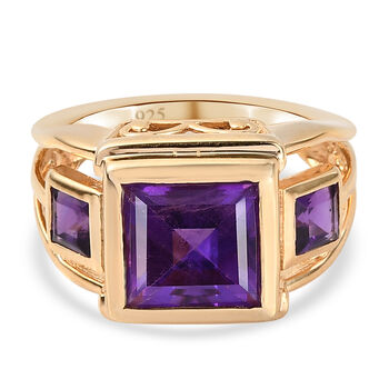 Lusaka Amethyst-Ring, 925 Silber vergoldet  ca. 3,92 ct