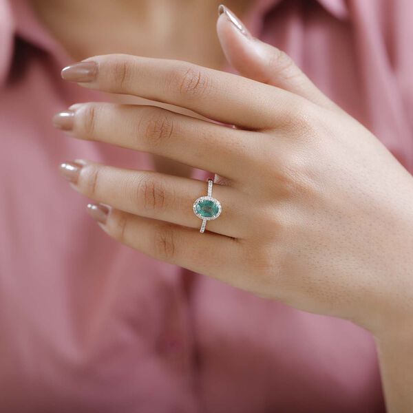 AAA Kagem sambischer Smaragd und Diamant-Ring - 1,29 ct. image number 3