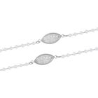 Kunststoff Perle, Weißer Kristall Halskette ca. 75 cm Messing image number 2