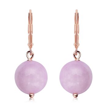 Kunzit Ohrringe, 925 Silber ros&eacute;vergoldet ca. 22,50 ct