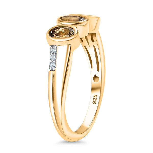 AA natürlicher goldener Tansanit und Zirkon Ring - 0,78 ct. image number 5