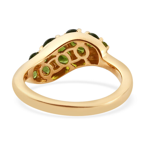 Natürlicher Chromdiopsid Ring 925 Silber vergoldet  ca. 1,02 ct image number 6