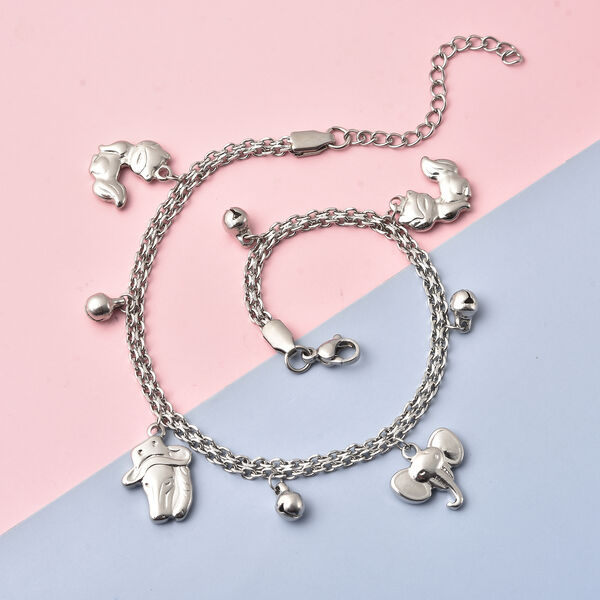 Schlichtes Schmuck Armband/Fußkette ca.23 cm Edelstahl image number 2