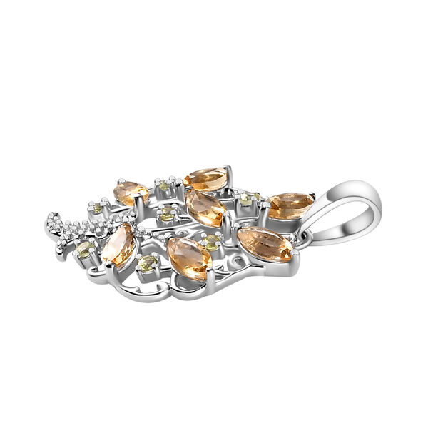 Citrin und Peridot Anhänger - 1,09 ct. image number 2