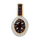 Mosambik Granat Anhänger 925 Silber 750 Gelbgold Vermeil ca. 0,82 ct.