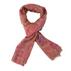Premium Kollektion - gewebter Schal, Natur Seide und Wolle, Jamawar Design, 70x200 cm, Lavendel image number 3