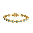 AA Sleeping Beauty Türkis, Kagem Sambischer Smaragd Armband ca. 20 cm 925 Silber 750 Gelbgold Vermeil ca. 6.35 ct