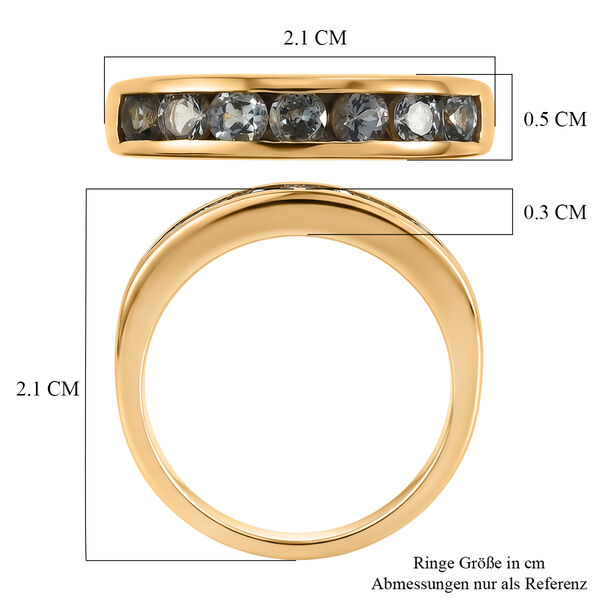 D'Joy Gr&uuml;ner Tansanit Ring 925 Silber 750 Vergoldet (Gr&ouml;&szlig;e 17.00) ca. 0,94 ct image number 7