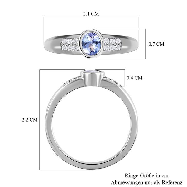 Tansanit und wei&szlig;er Zirkon-Ring - 0,46 ct. image number 7