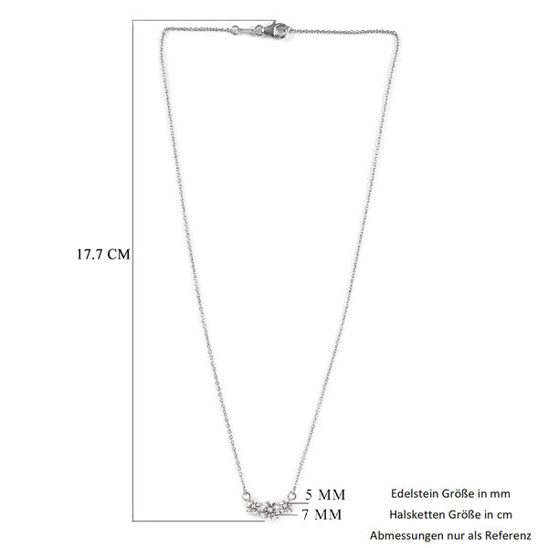 LUSTRO STELLA Hergestellt mit ZIRKONIA Halskette ca. 45 cm lange 925 Silber Platin-Überzug image number 7