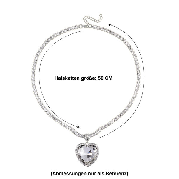 J Francis gefertigt mit SWAROVSKI- Wei&szlig;e Glas und Kristall Halskette, 50cm image number 6