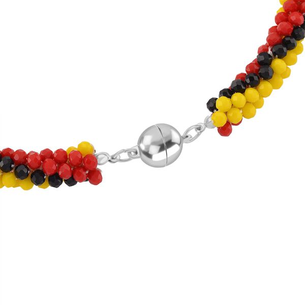 Gelbe, schware und rote Kristall 45cm Halskette image number 5