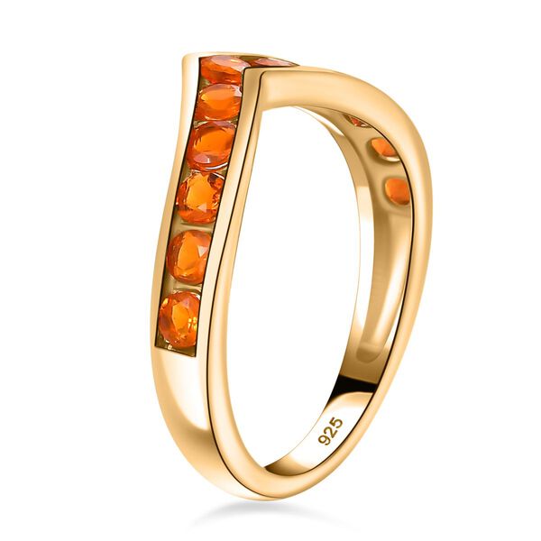 Salamanca Feueropal Ring 925 Silber vergoldet (Gr&ouml;&szlig;e 19.00) ca. 0.69 ct image number 5