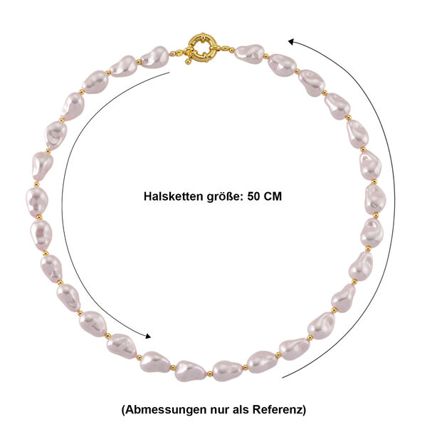 Rosa Muschelkernperle 50cm Halskette image number 6