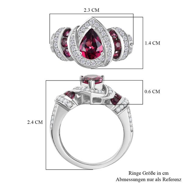D'Joy AA Rhodolith Granat und Zirkon Ring - 3,18 ct. image number 6