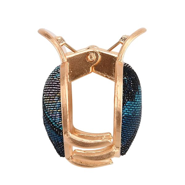 LA MAREY 2er-Set Brokat Seiden-Haarspangen und Ohrringe, Gr&uuml;n image number 7