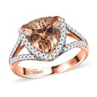 AAA Morganit, Weißer Diamant Ring 417 Gold (Größe 19.00) ca. 3,07 ct