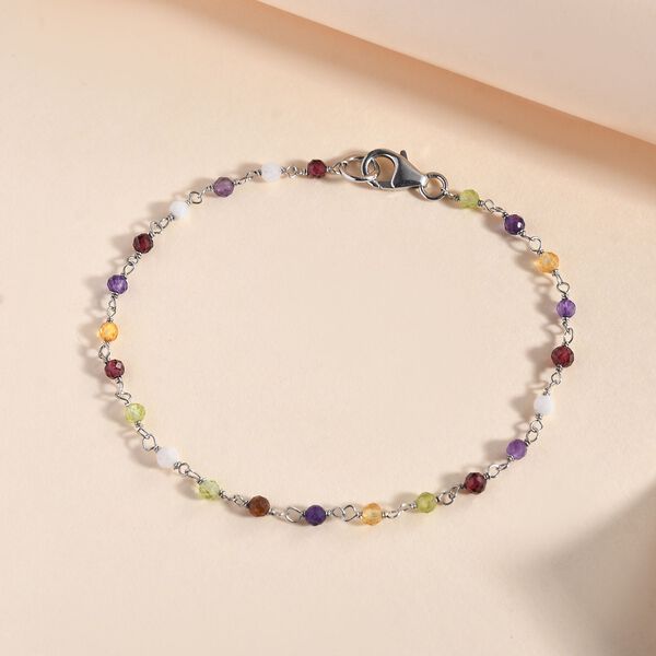 Mehrfarbiges Edelstein-Armband,  19 cm - 6 ct. image number 2