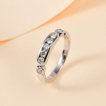 Moissanit Ring, 925 Silber rhodiniert - 0,49 ct.