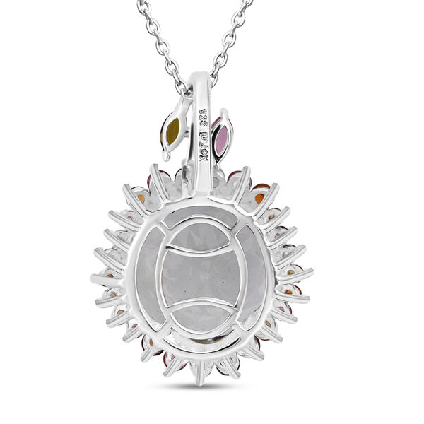 AA Prasiolith, Multi-Turmalin und Zirkon Anhänger mit 50cm Kette - 11,17 ct. image number 5